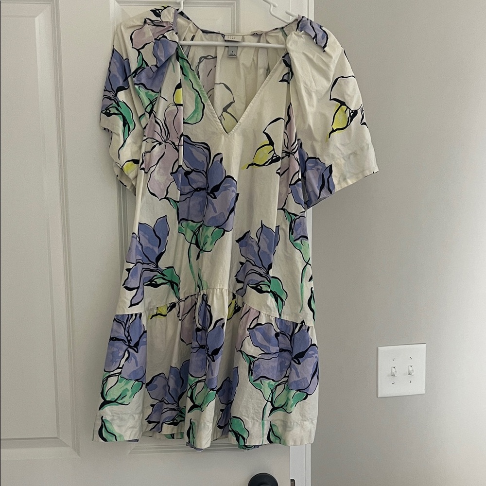 a new day Cream Mini Dress with Lavender Floral Print